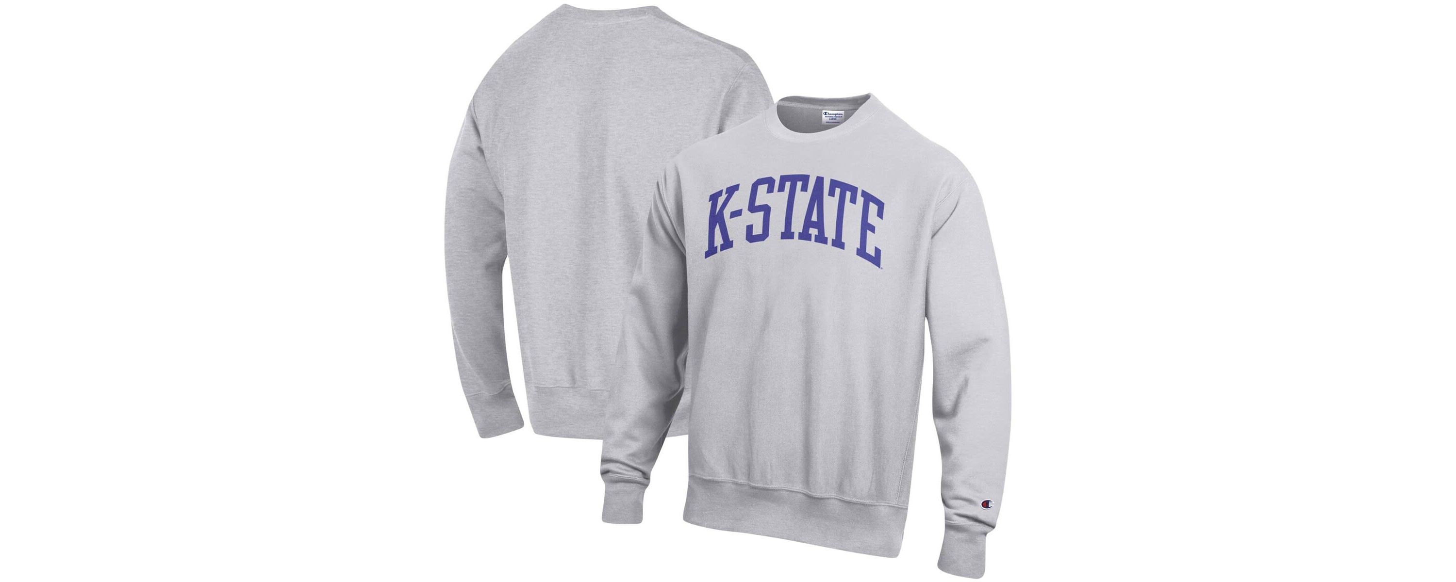 NCAA Kansas State Wildcats Relaxed Fit Arch Reverse Weave Pullover Sweatshirt