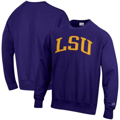 NCAA LSU Tigers Arch Reverse Weave Pullover Sweatshirt