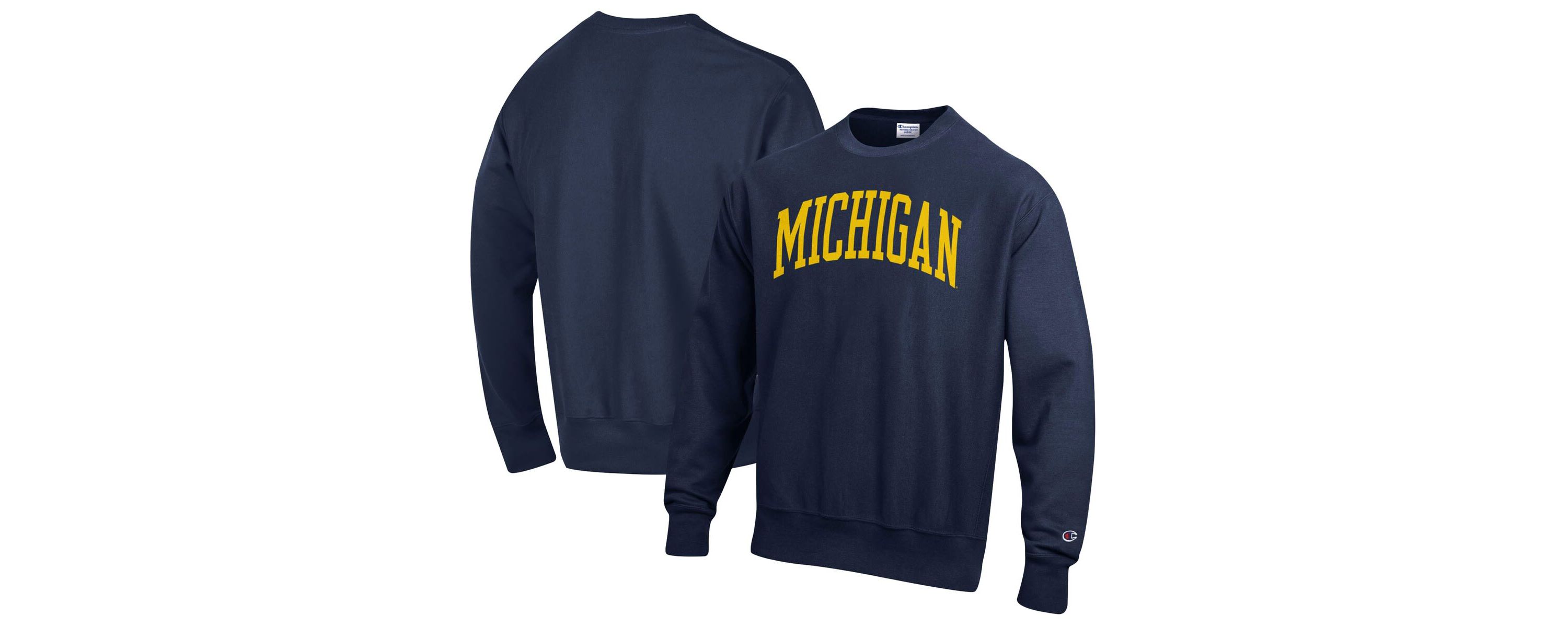 NCAA Michigan Wolverines Relaxed Fit Arch Reverse Weave Pullover Sweatshirt