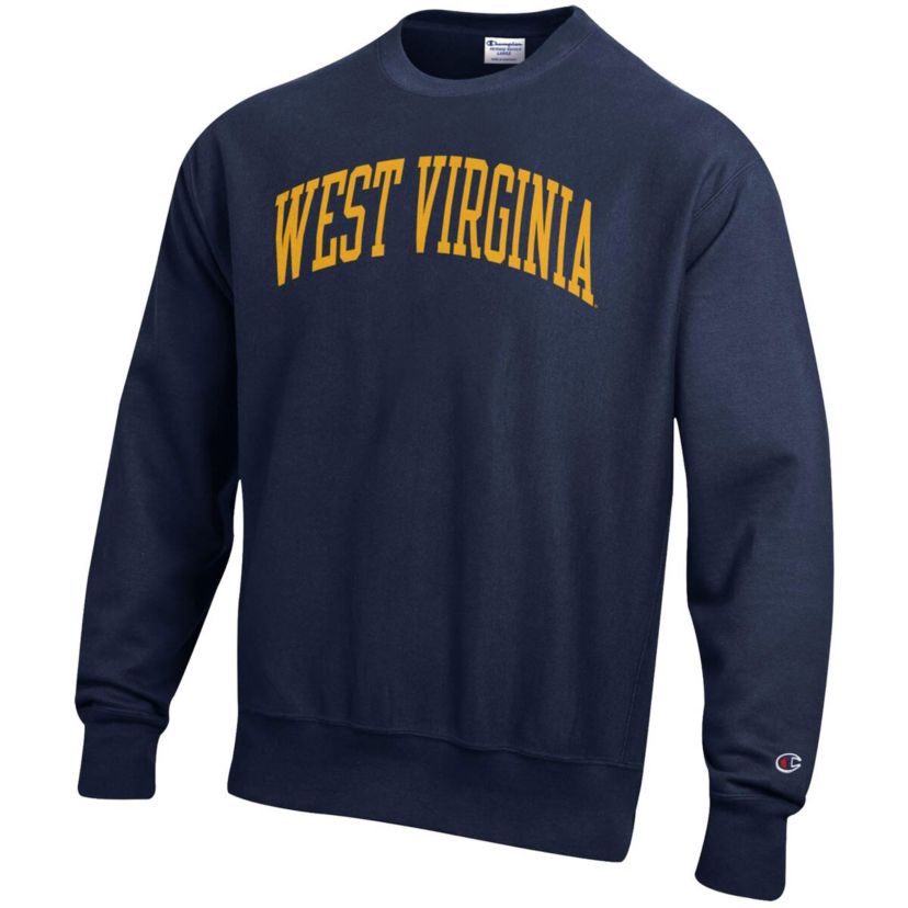 NCAA West Virginia Mountaineers Relaxed Fit Arch Reverse Weave Pullover Sweatshirt