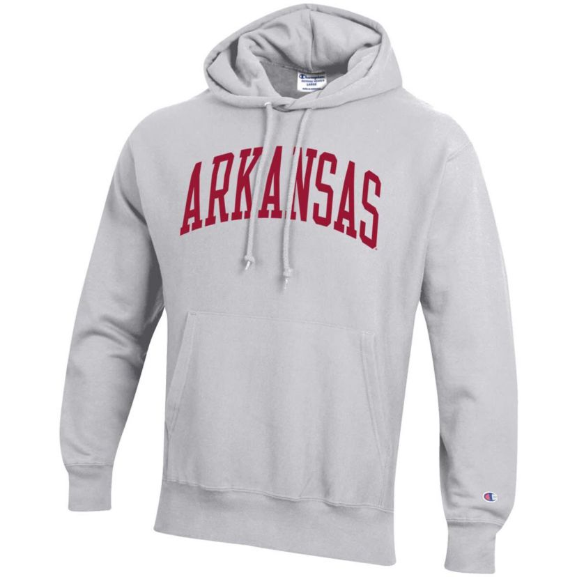 NCAA Arkansas Razorbacks Team Arch Reverse Weave Relaxed Fit Pullover Hoodie