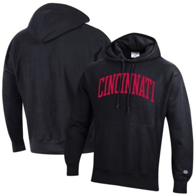 Champion Men's NCAA Cincinnati Bearcats Team Arch Reverse Weave Relaxed Fit Pullover Hoodie, Black, Small