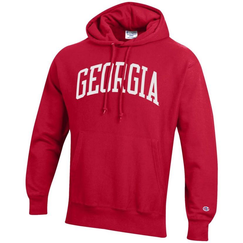 NCAA Georgia Bulldogs Team Arch Reverse Weave Relaxed Fit Pullover Hoodie