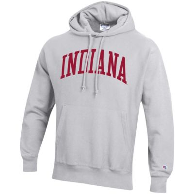 NCAA Heathered Indiana Hoosiers Team Arch Reverse Weave Pullover Hoodie