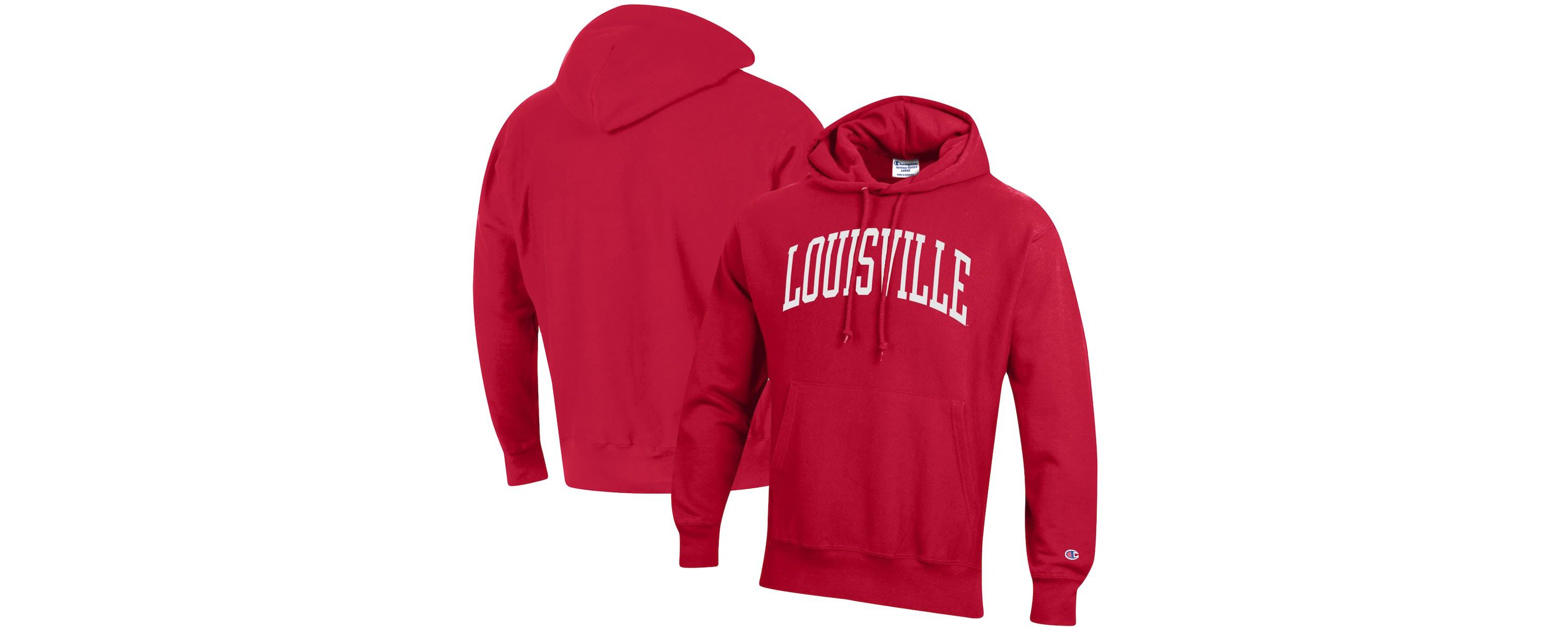 NCAA Louisville Cardinals Team Arch Reverse Weave Relaxed Fit Pullover Hoodie