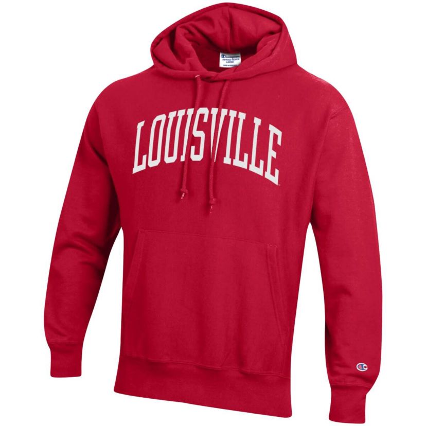 NCAA Louisville Cardinals Team Arch Reverse Weave Relaxed Fit Pullover Hoodie
