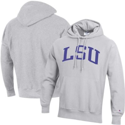 NCAA ed LSU Tigers Team Arch Reverse Weave Pullover Hoodie