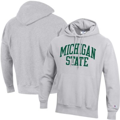 NCAA Heathered Michigan State Spartans Team Arch Reverse Weave Pullover Hoodie