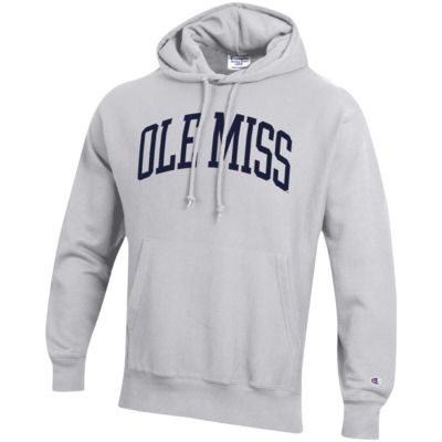 NCAA Heathered Ole Miss Rebels Team Arch Reverse Weave Pullover Hoodie