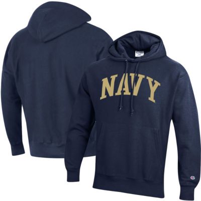 Navy Midshipmen NCAA Team Arch Reverse Weave Pullover Hoodie