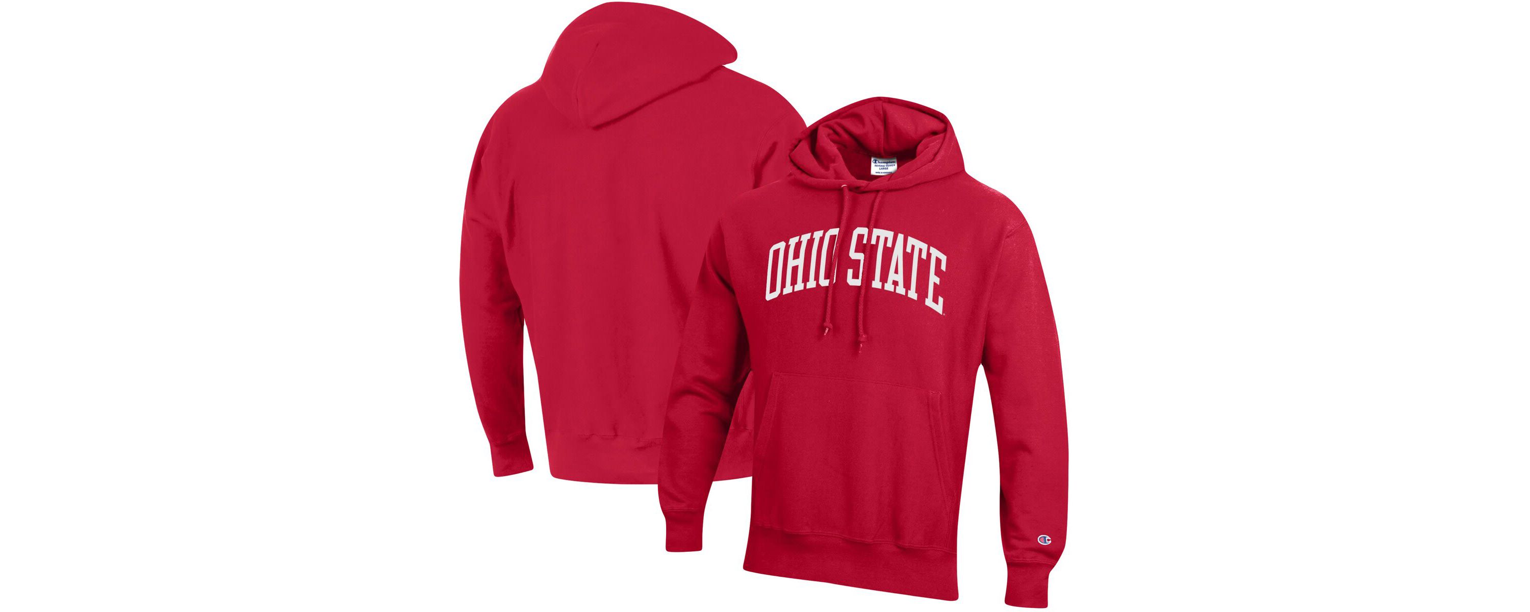 NCAA Ohio State Buckeyes Team Arch Reverse Weave Relaxed Fit Pullover Hoodie