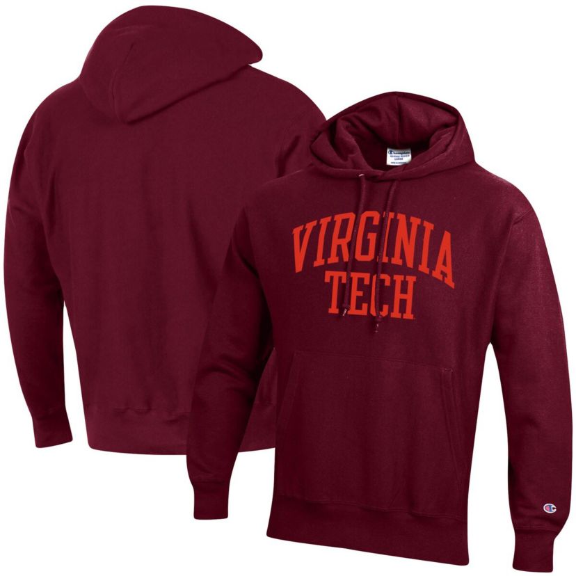 NCAA Virginia Tech Hokies Team Arch Reverse Weave Relaxed Fit Pullover Hoodie