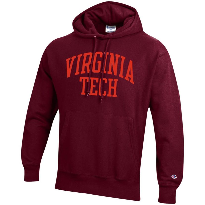 NCAA Virginia Tech Hokies Team Arch Reverse Weave Relaxed Fit Pullover Hoodie