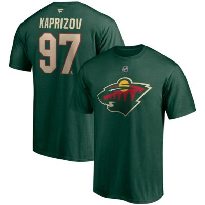 Fanatics Men's NHL Kirill Kaprizov Minnesota Wild Authentic Stack Name & Number T-Shirt, Green, 2XL