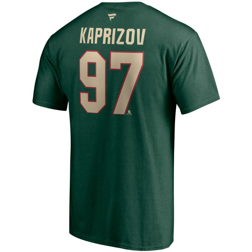 NHL Kirill Kaprizov Minnesota Wild Authentic Stack Name & Number T-Shirt
