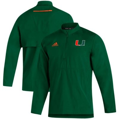 Miami (FL) Hurricanes NCAA 2021 Sideline AEROREADY Quarter-Zip Jacket