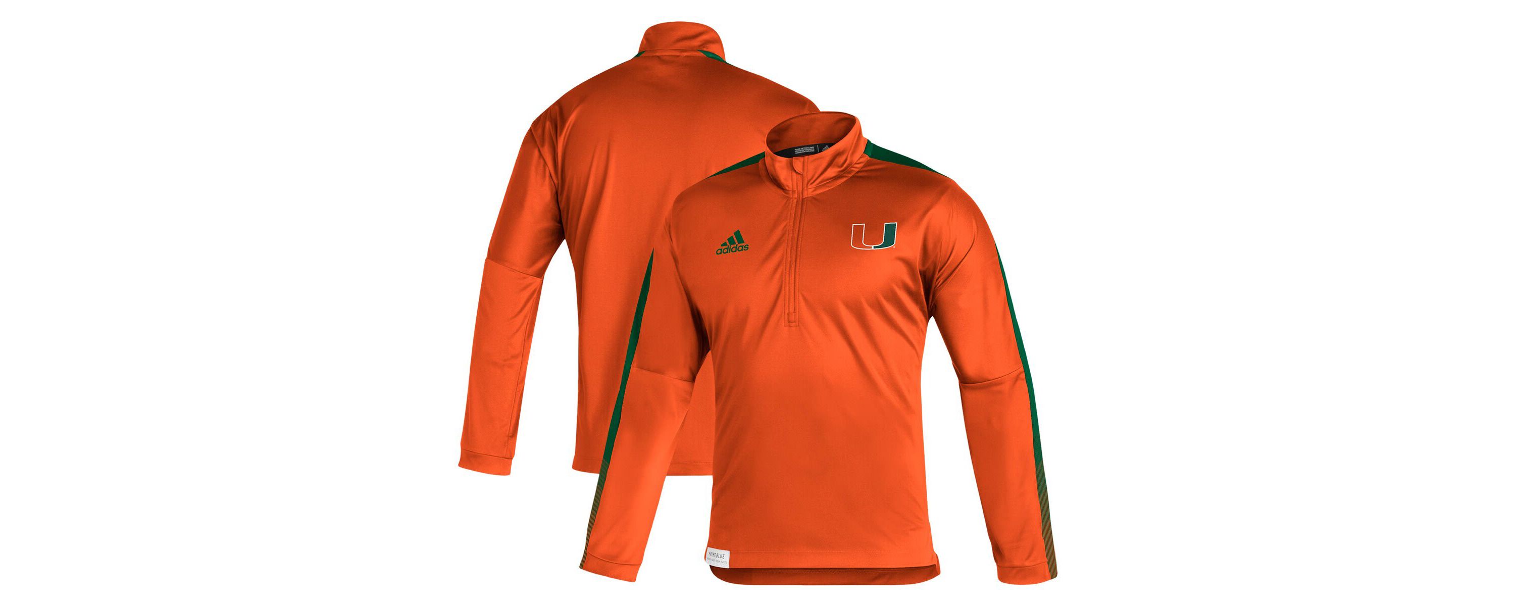 Miami (FL) Hurricanes NCAA Miami Hurricanes 2021 Sideline Primeblue Quarter-Zip Jacket