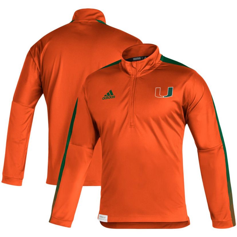 Miami (FL) Hurricanes NCAA Miami Hurricanes 2021 Sideline Primeblue Quarter-Zip Jacket