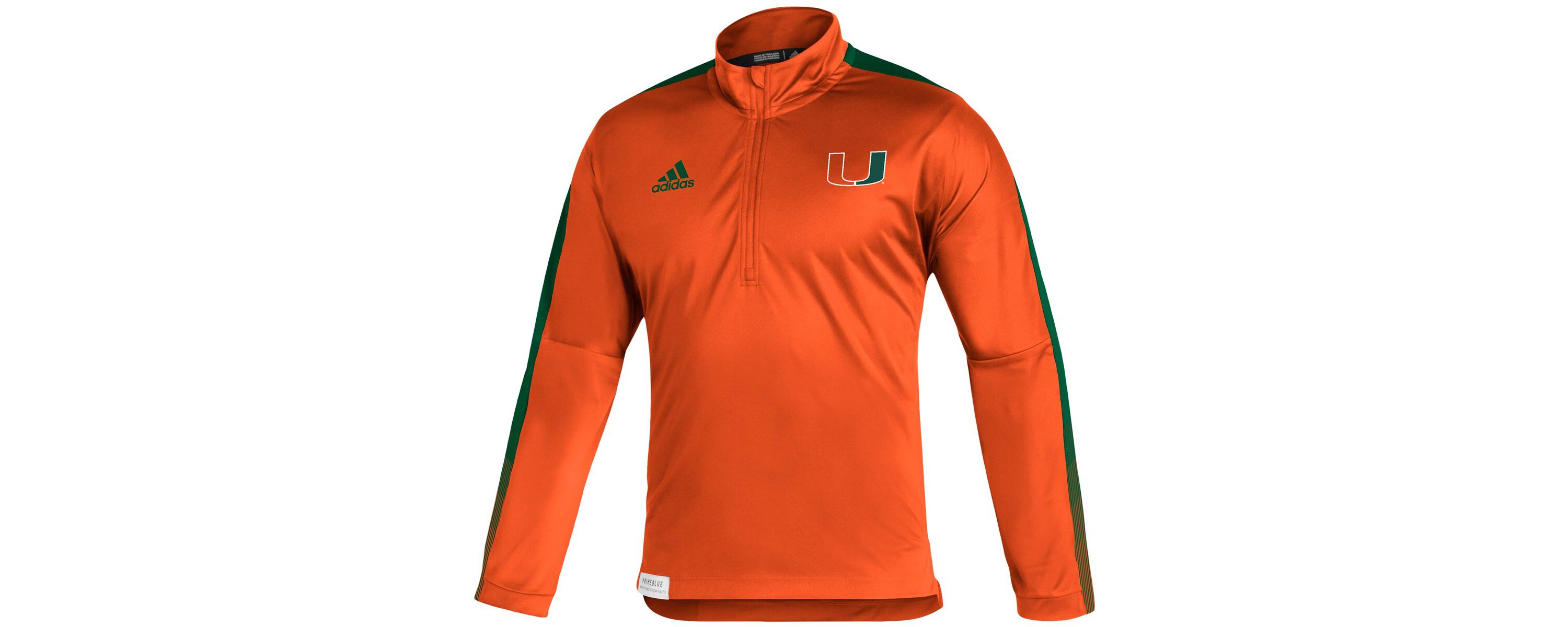 Miami (FL) Hurricanes NCAA Miami Hurricanes 2021 Sideline Primeblue Quarter-Zip Jacket