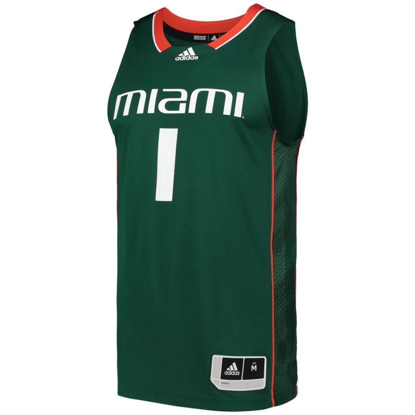 Miami (FL) Hurricanes NCAA #1 Miami Hurricanes Swingman Basketball Jersey