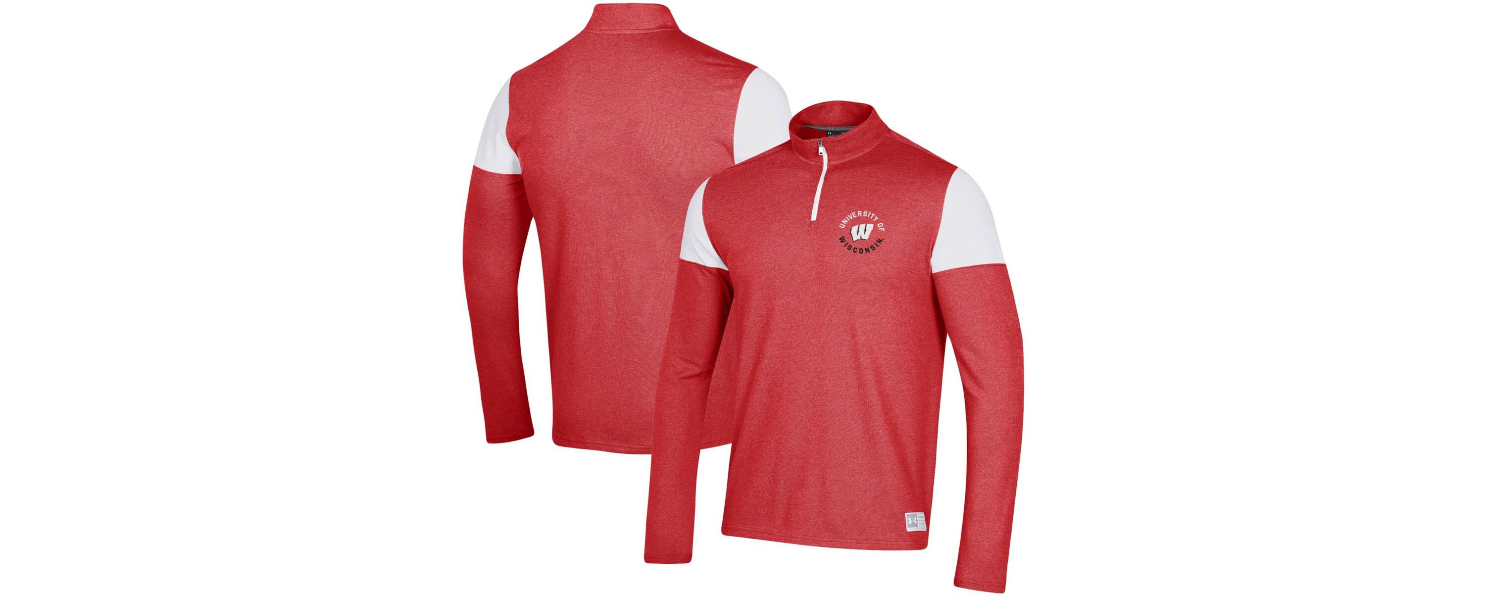 NCAA Under Armour Wisconsin Badgers Gameday Tri-Blend Quarter-Zip Jacket