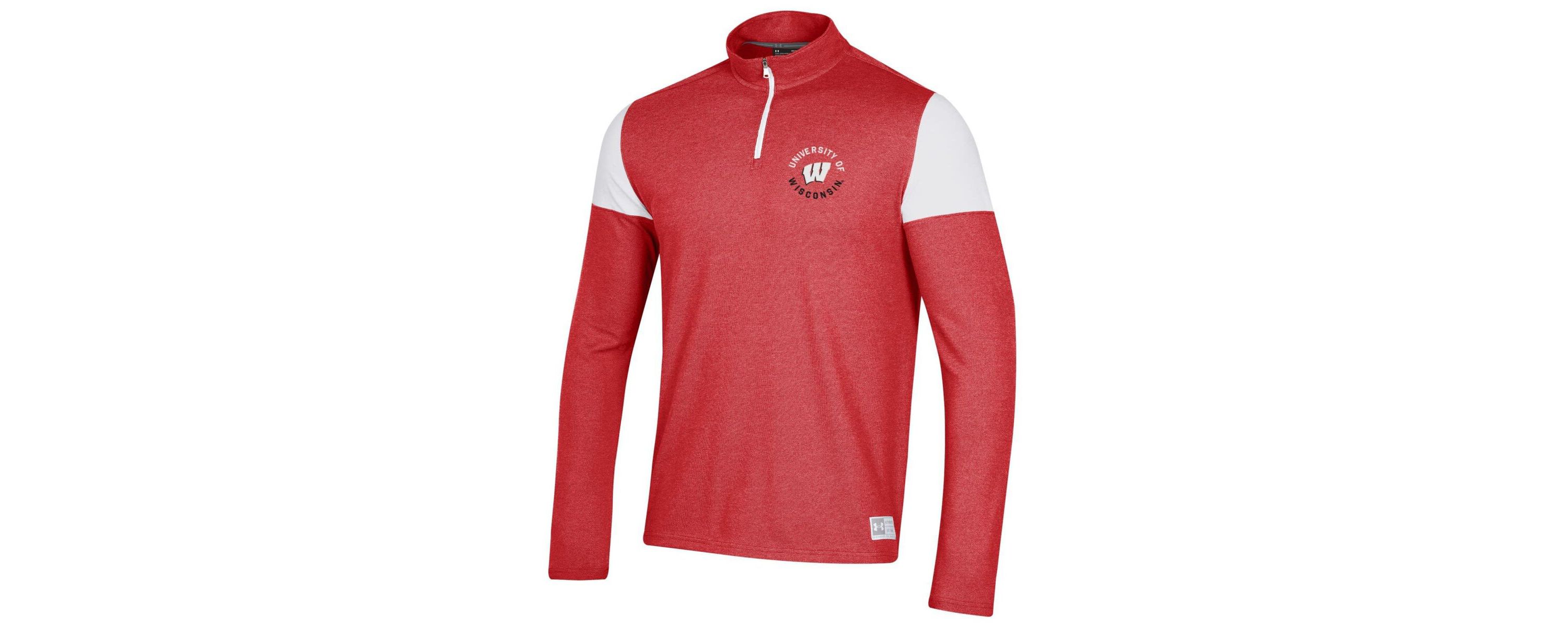 NCAA Under Armour Wisconsin Badgers Gameday Tri-Blend Quarter-Zip Jacket