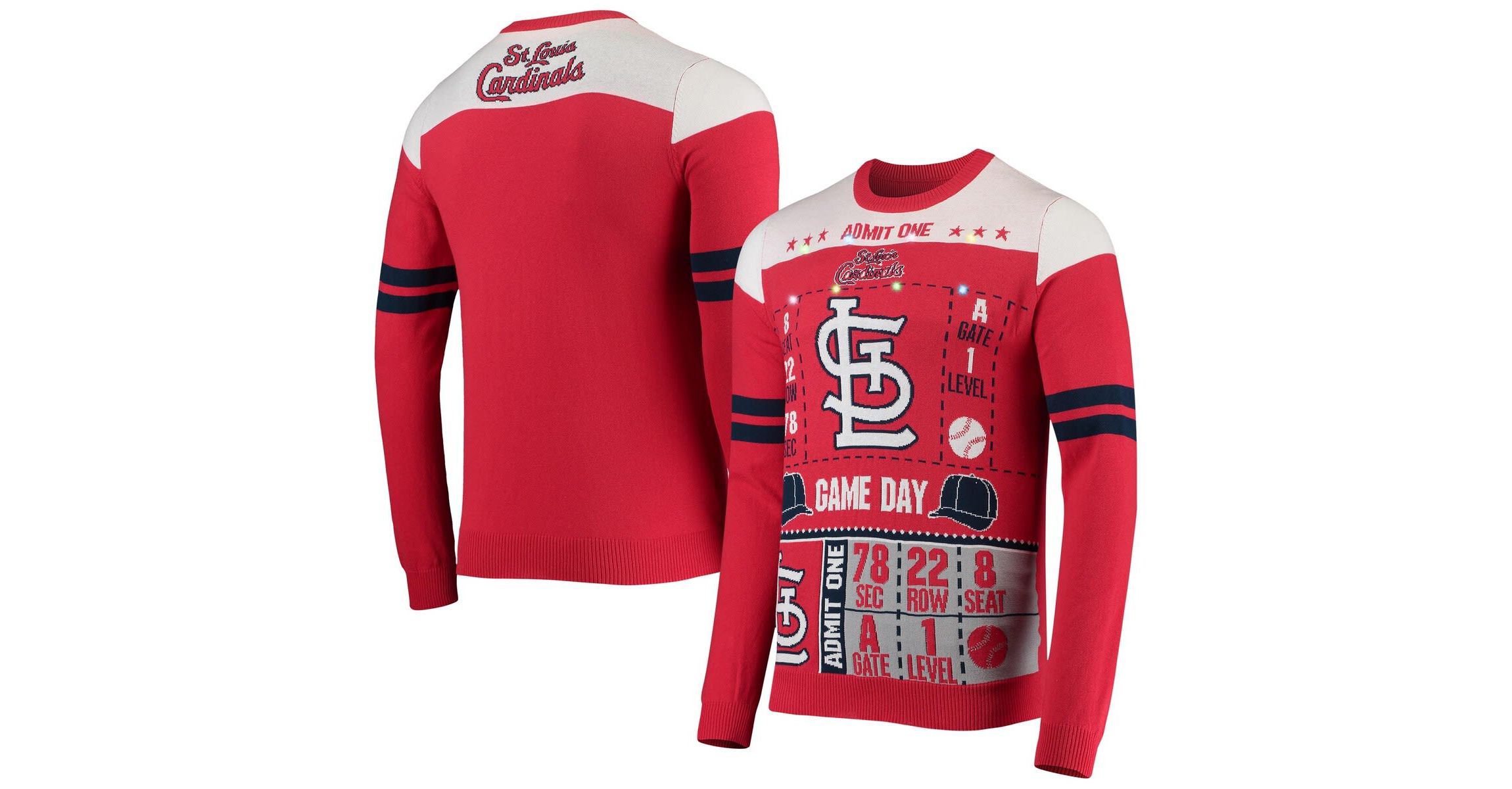 MLB St. Louis Cardinals Ticket Light-Up Ugly Sweater