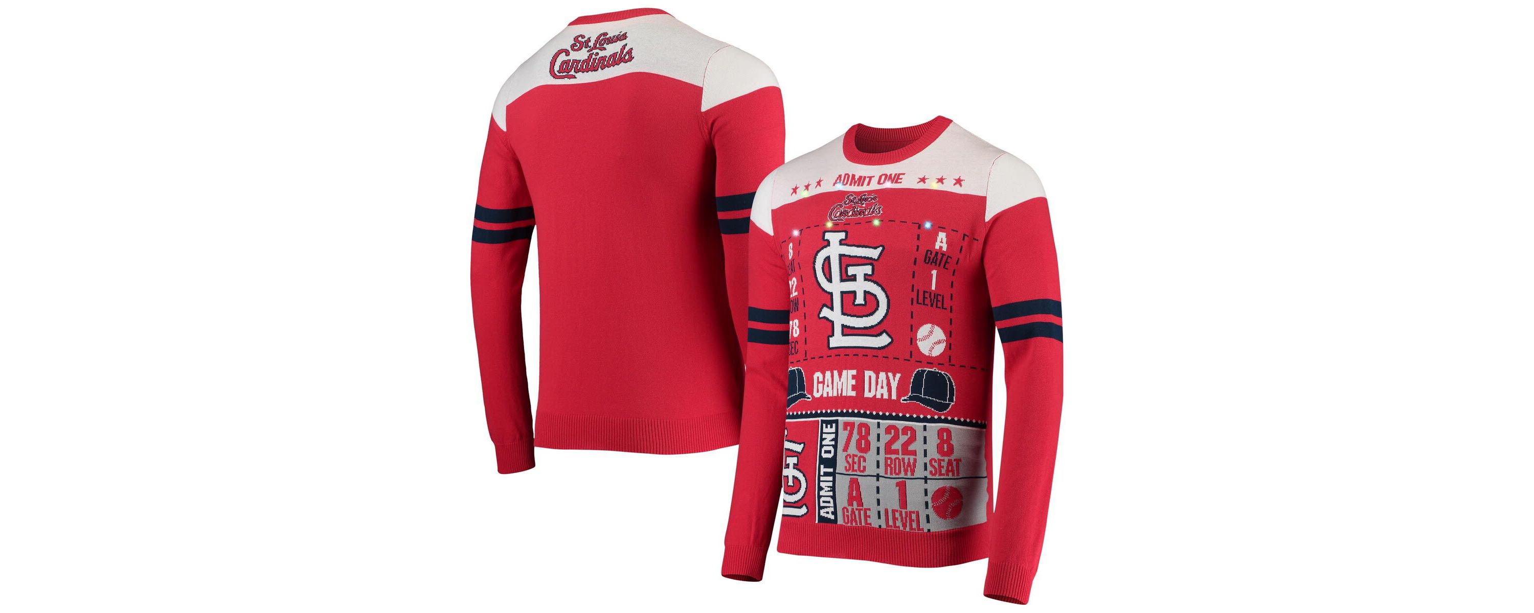 MLB St. Louis Cardinals Ticket Light-Up Ugly Sweater