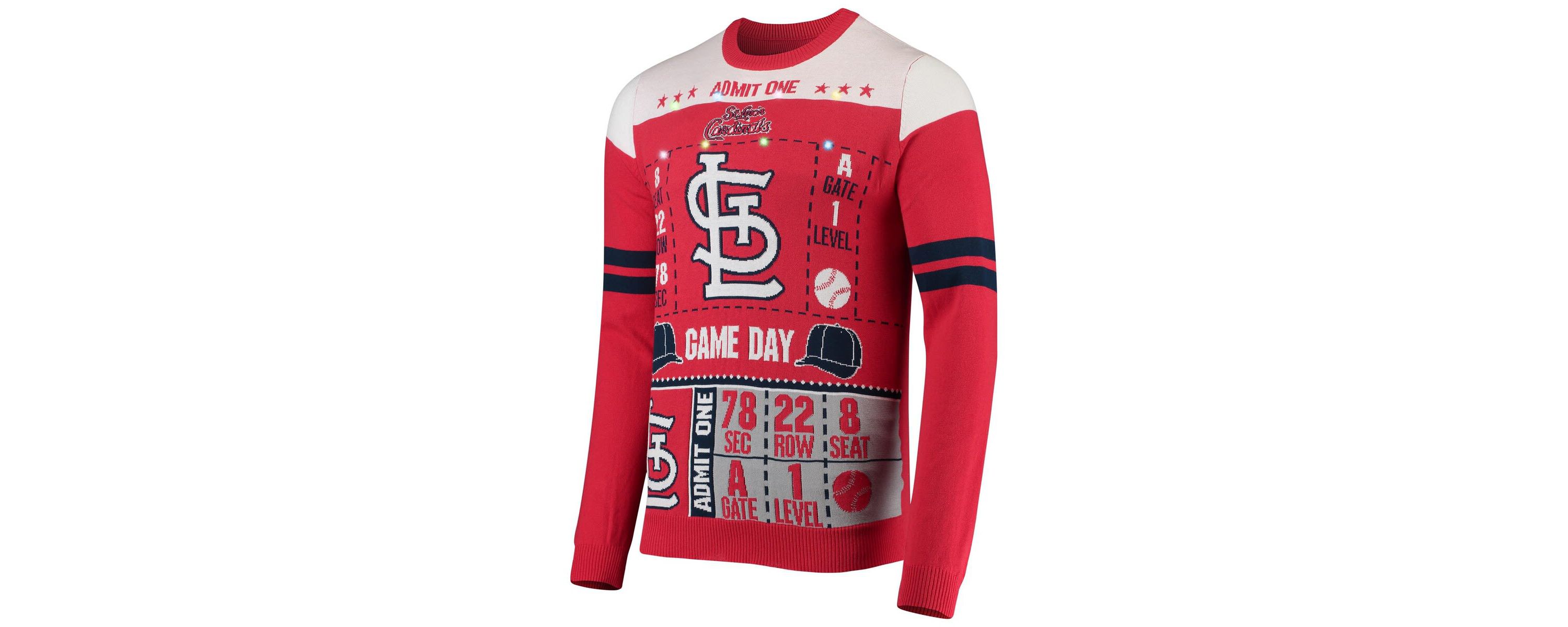 MLB St. Louis Cardinals Ticket Light-Up Ugly Sweater