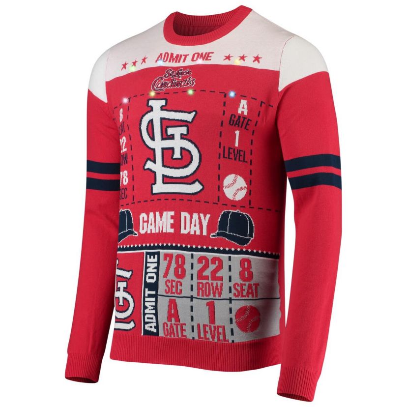 MLB St. Louis Cardinals Ticket Light-Up Ugly Sweater