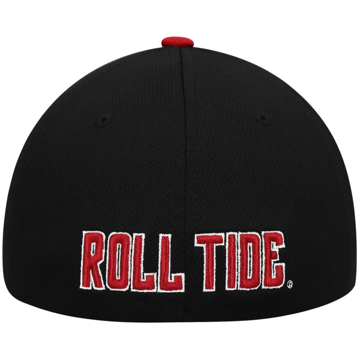 Alabama Crimson Tide NCAA Black/Crimson Alabama Tide Two-Tone Reflex Hybrid Tech Flex Hat