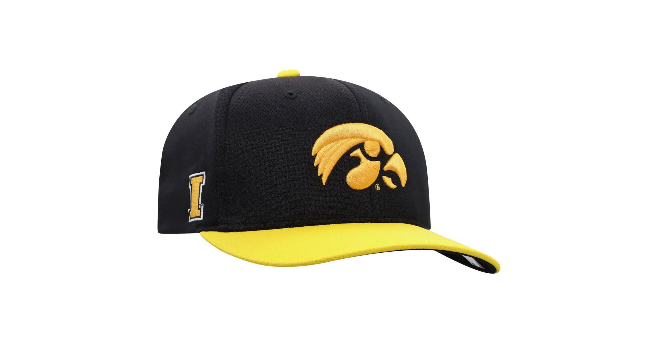 NCAA Black/Gold Iowa Hawkeyes Two-Tone Reflex Hybrid Tech Flex Hat