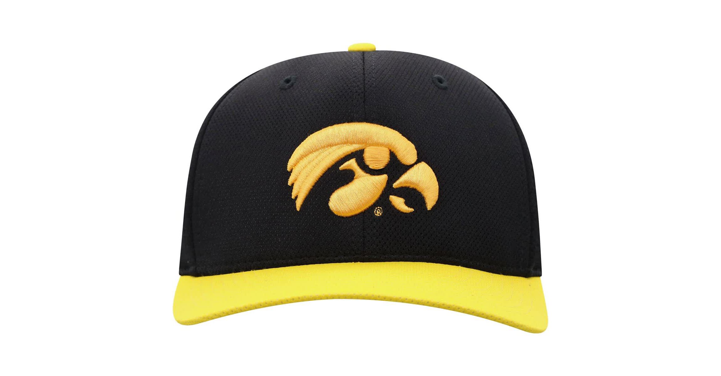 NCAA Black/Gold Iowa Hawkeyes Two-Tone Reflex Hybrid Tech Flex Hat