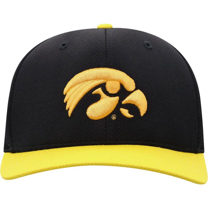 NCAA Black/Gold Iowa Hawkeyes Two-Tone Reflex Hybrid Tech Flex Hat