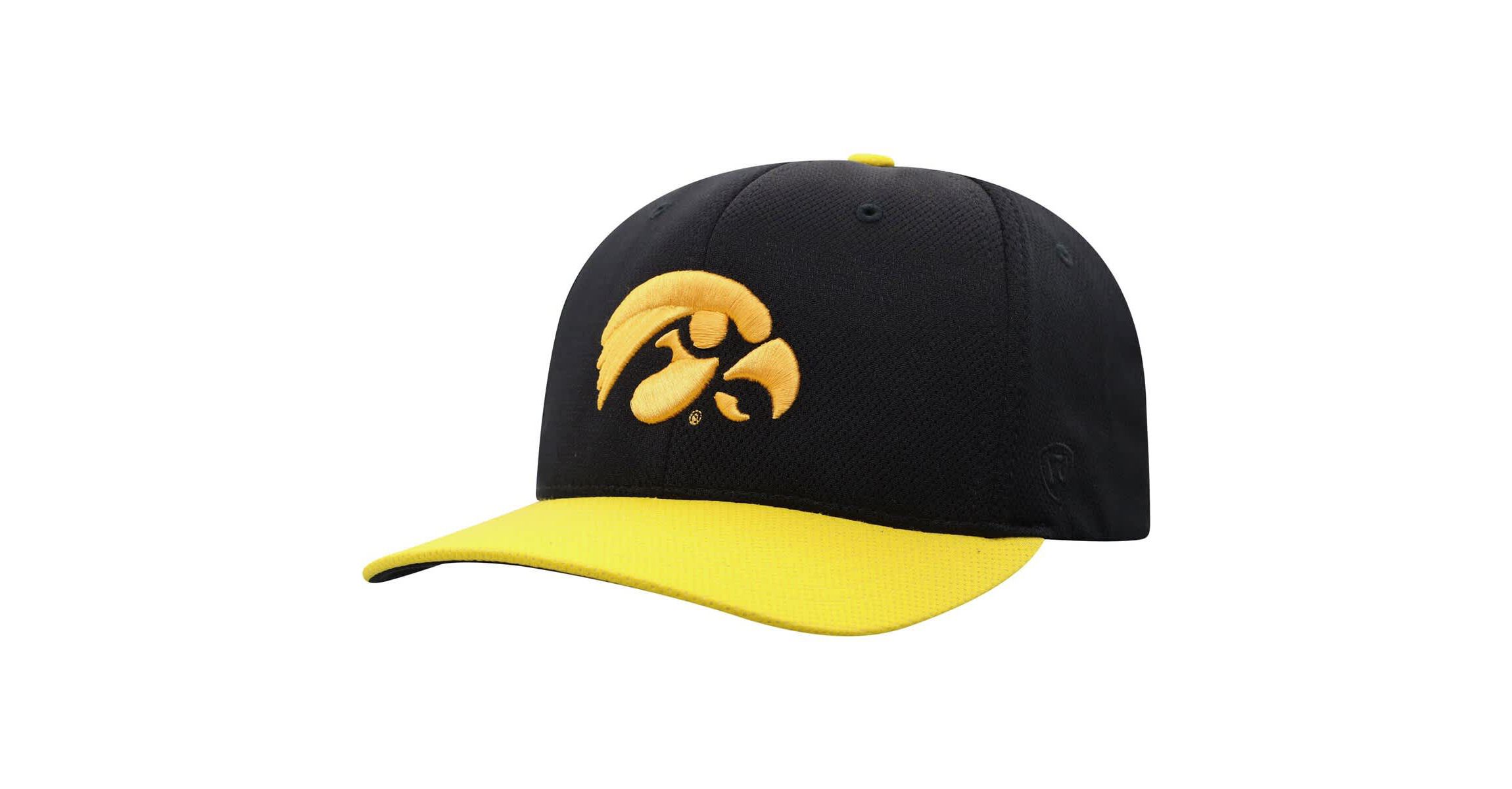 NCAA Black/Gold Iowa Hawkeyes Two-Tone Reflex Hybrid Tech Flex Hat