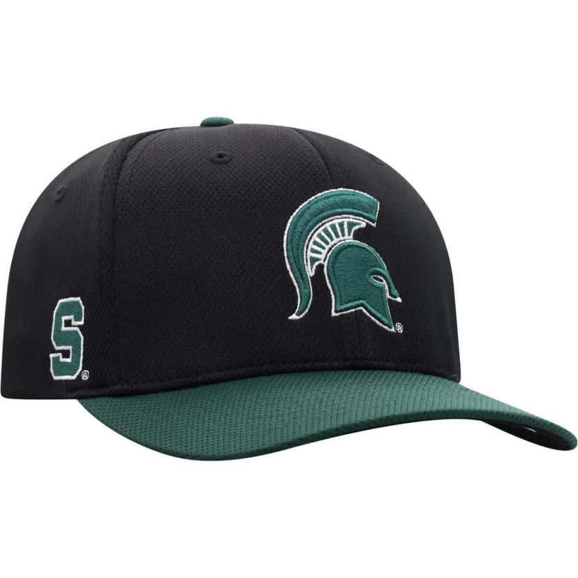 NCAA Black/Green Michigan State Spartans Two-Tone Reflex Hybrid Tech Flex Hat