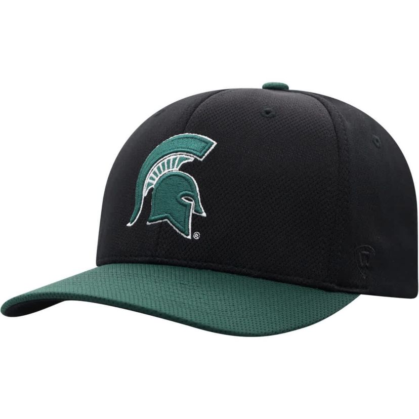 NCAA Black/Green Michigan State Spartans Two-Tone Reflex Hybrid Tech Flex Hat