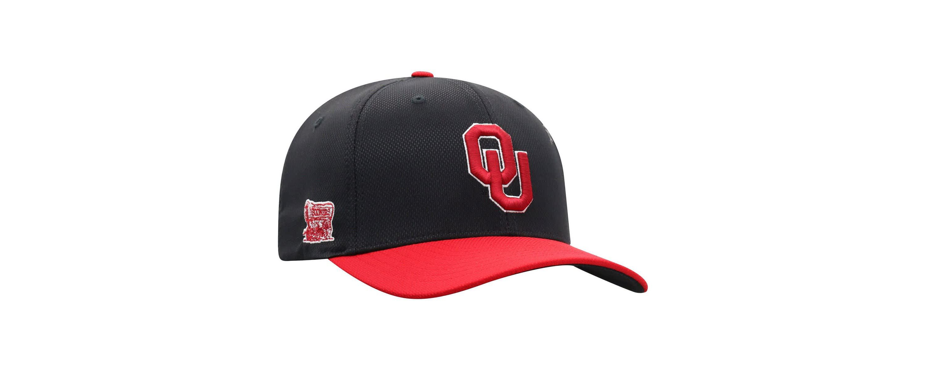 NCAA Black/Crimson Oklahoma Sooners Two-Tone Reflex Hybrid Tech Flex Hat