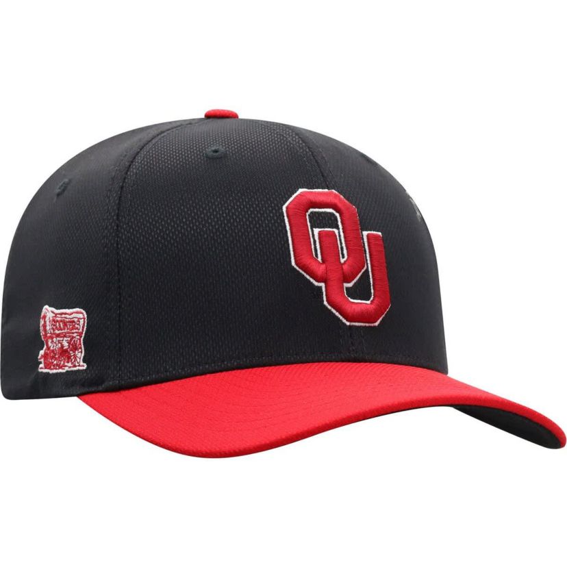 NCAA Black/Crimson Oklahoma Sooners Two-Tone Reflex Hybrid Tech Flex Hat
