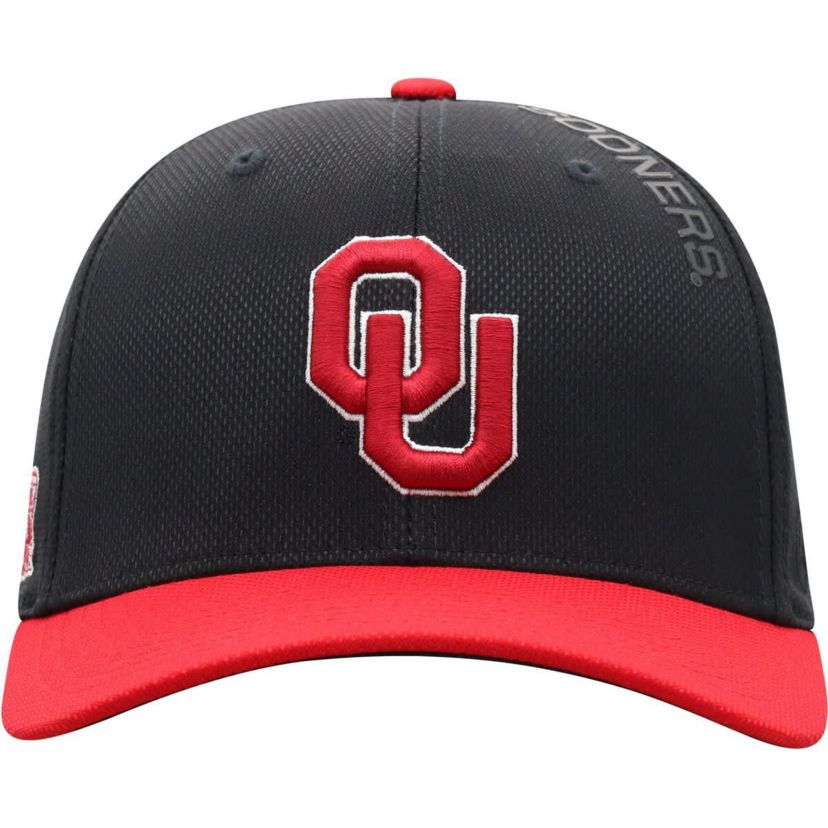 NCAA Black/Crimson Oklahoma Sooners Two-Tone Reflex Hybrid Tech Flex Hat