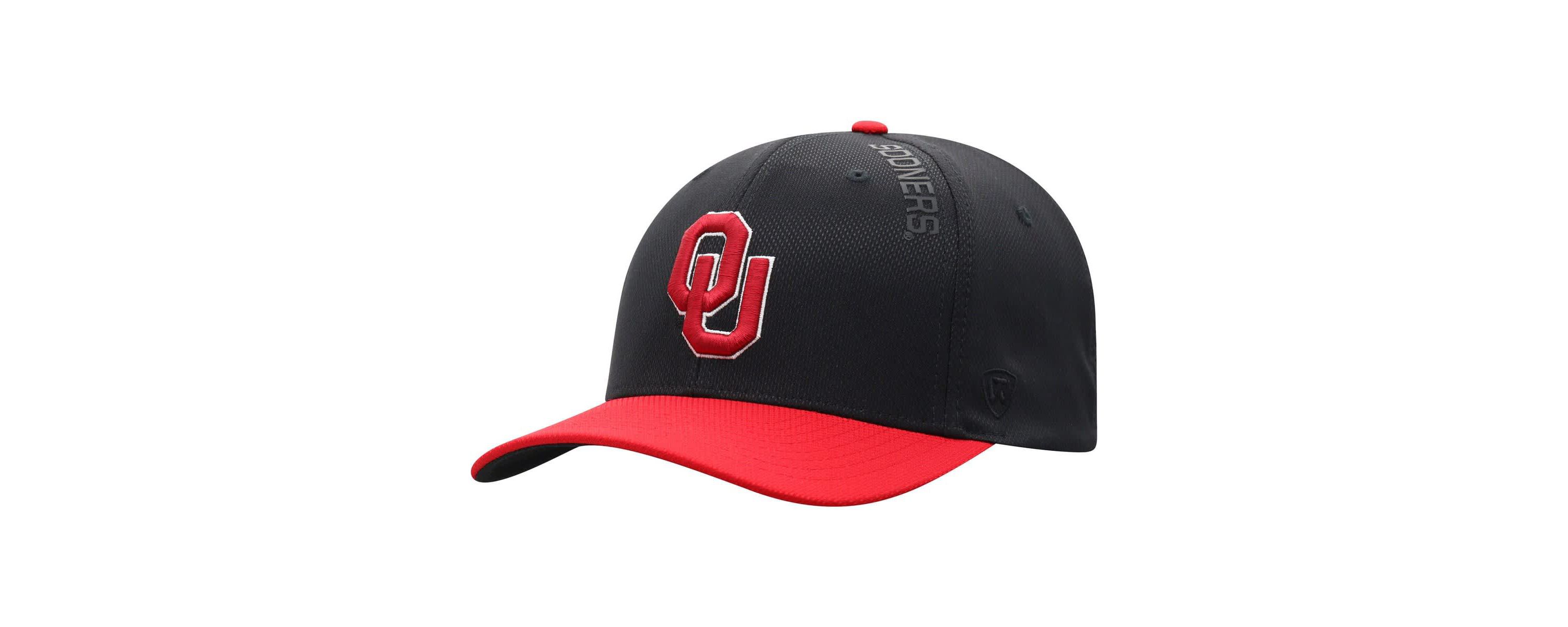 NCAA Black/Crimson Oklahoma Sooners Two-Tone Reflex Hybrid Tech Flex Hat