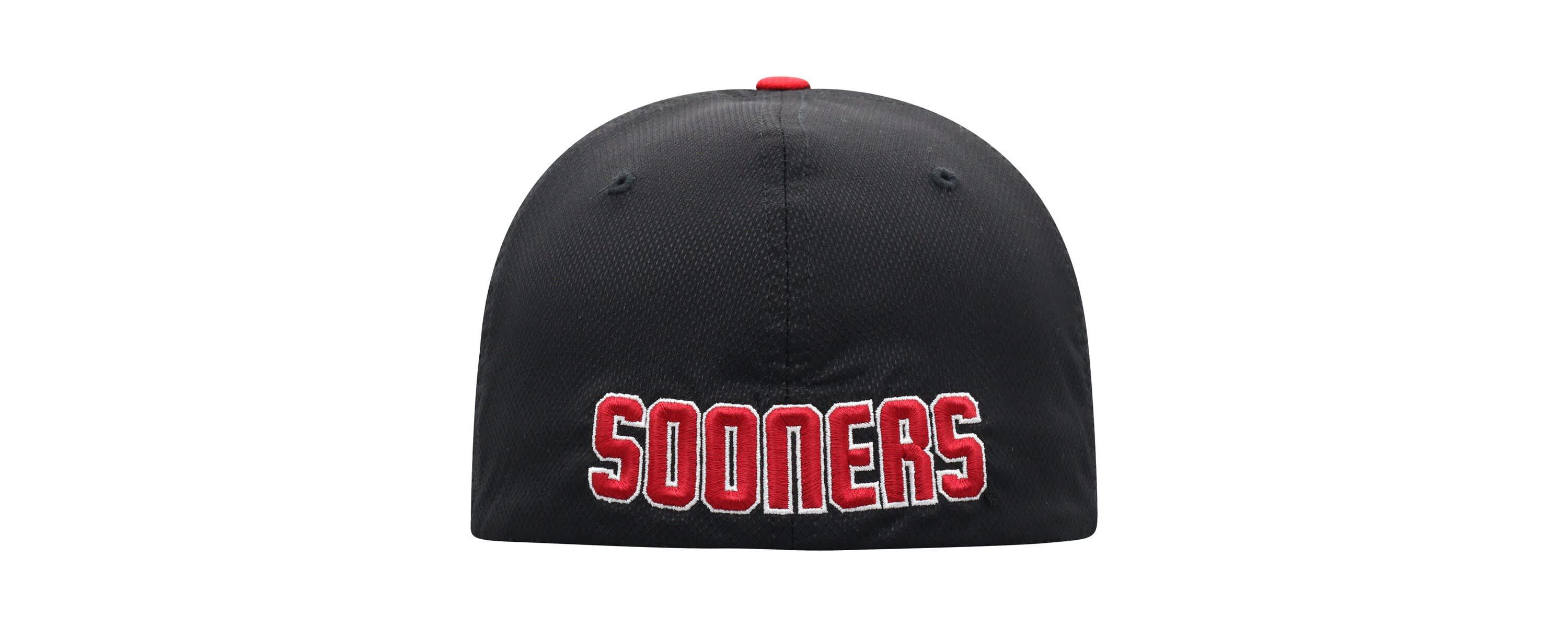 NCAA Black/Crimson Oklahoma Sooners Two-Tone Reflex Hybrid Tech Flex Hat