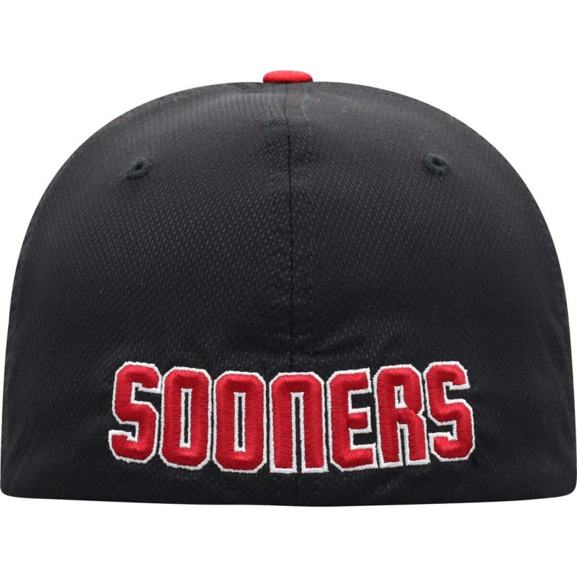 NCAA Black/Crimson Oklahoma Sooners Two-Tone Reflex Hybrid Tech Flex Hat