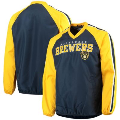 MLB Milwaukee Brewers Kickoff Raglan V-Neck Pullover Jacket