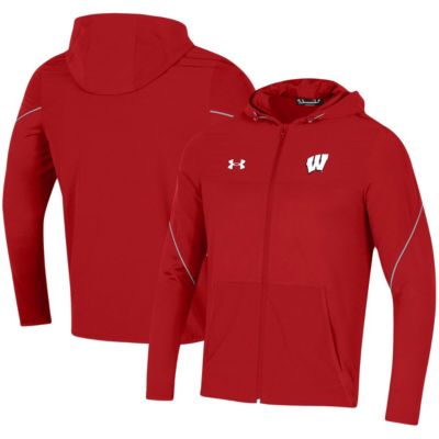 NCAA Under Armour Wisconsin Badgers 2021 Sideline Warm-Up Full-Zip Hoodie