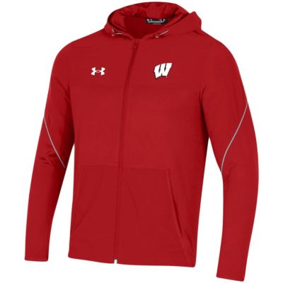 NCAA Under Armour Wisconsin Badgers 2021 Sideline Warm-Up Full-Zip Hoodie