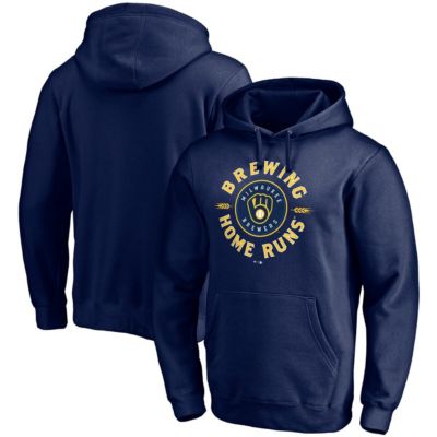 MLB Fanatics Milwaukee Brewers Brewing Up Team Fitted Pullover Hoodie