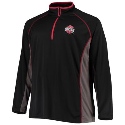 NCAA Ohio State Buckeyes Big & Tall Textured Raglan Quarter-Zip Jacket