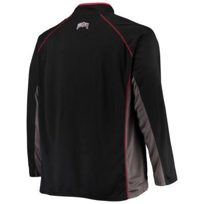 NCAA Ohio State Buckeyes Big & Tall Textured Raglan Quarter-Zip Jacket