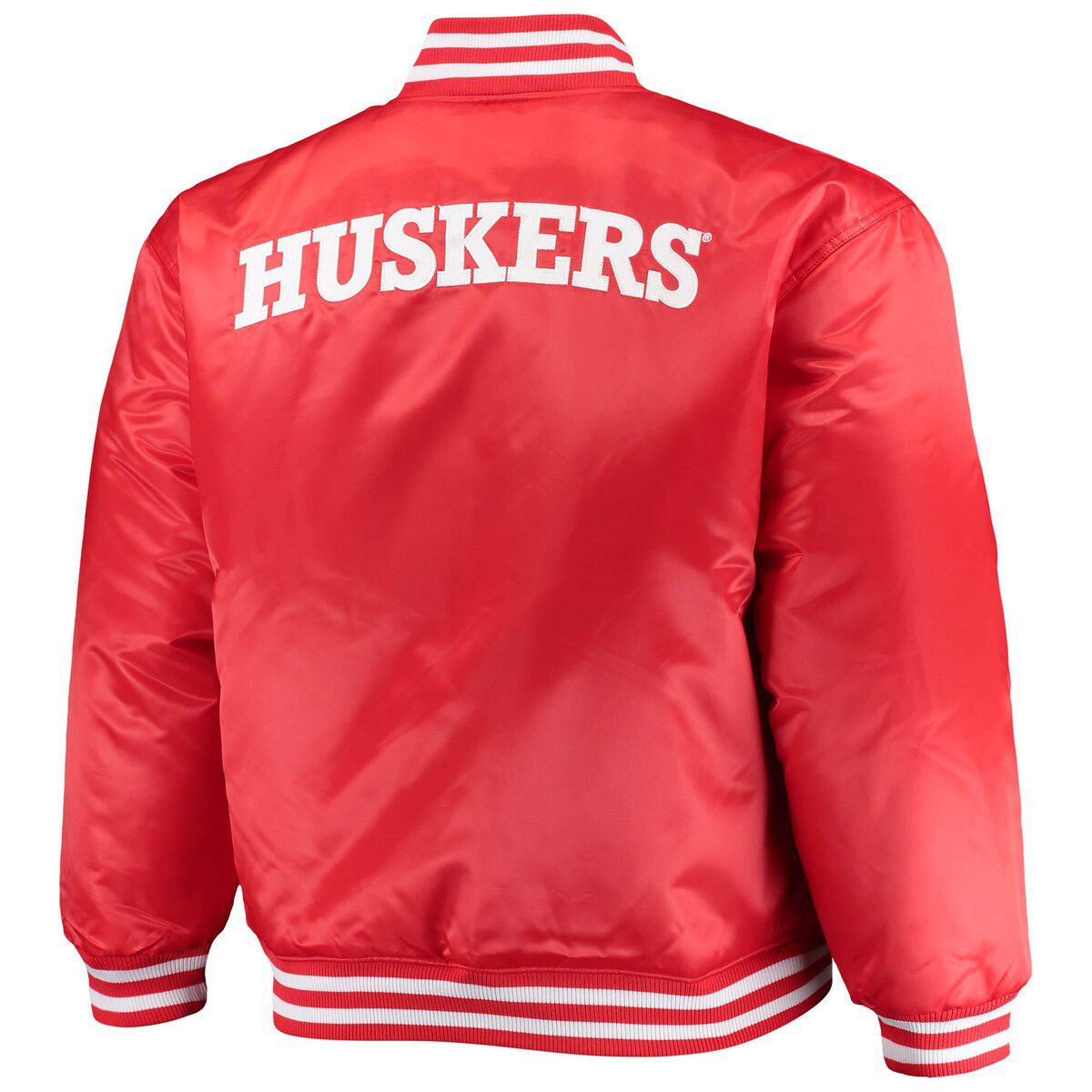 NCAA Scarlet/Black Nebraska Huskers Big & Tall Reversible Satin Full-Zip Jacket
